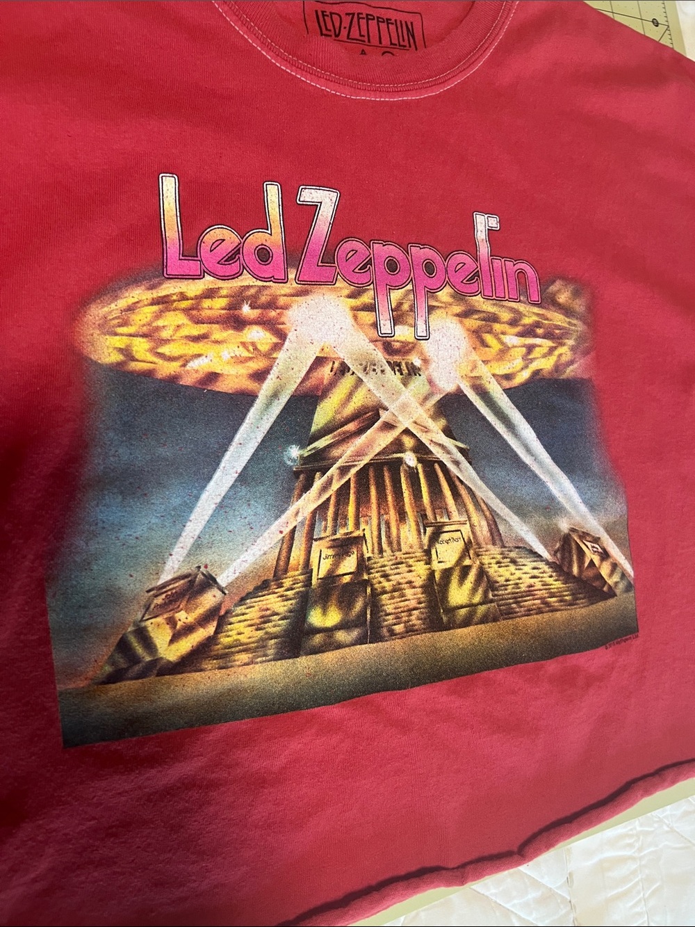 Led Zeppelin Red Crop Top - Band Graphic Tee